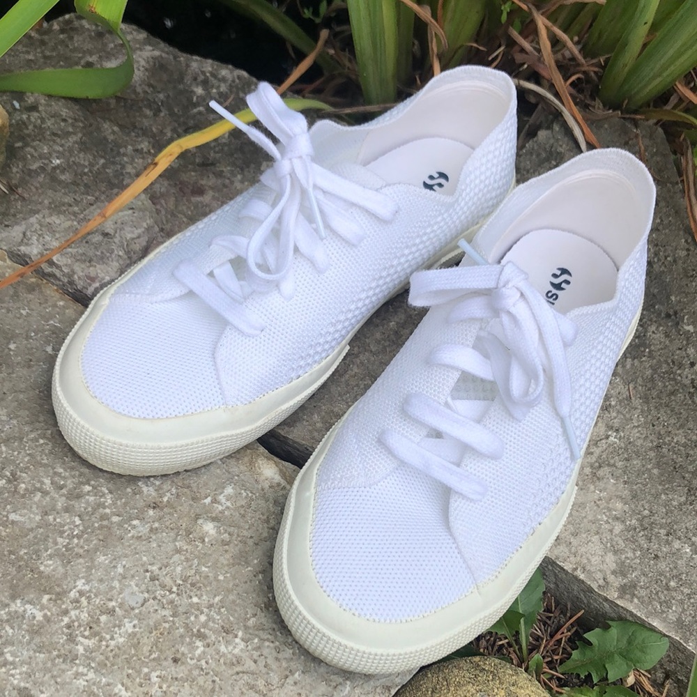 Superga 2750 White “Flyknit” Style Sneakers-Euro Sz 39 - Picture 3 of 17